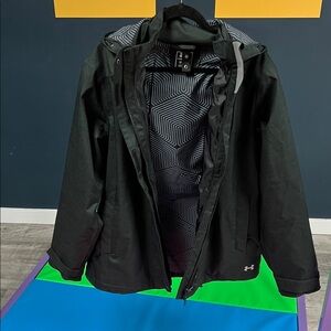 Under Armour Black and Gray Striped Jacket